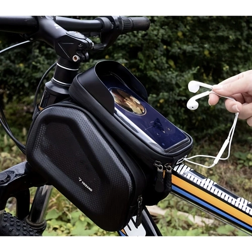 Cykeltaske til telefon med vandtæt etui og solskærm