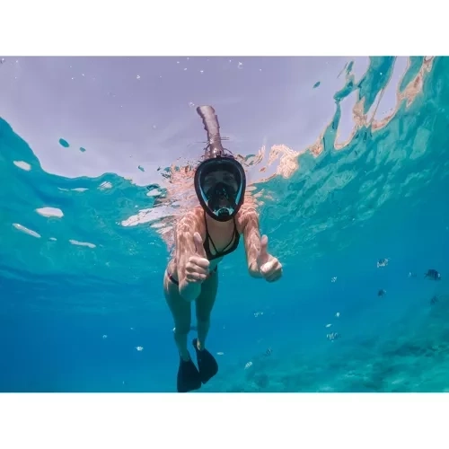 sort helansigtsmaske til snorkling - L/XL