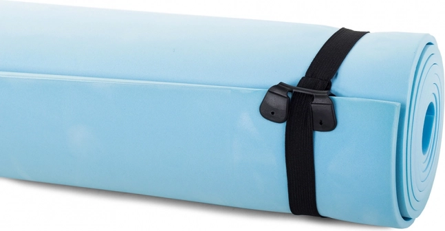 Yogamåtte og fitnessmåtte 0,5 cm, blå, med stropper