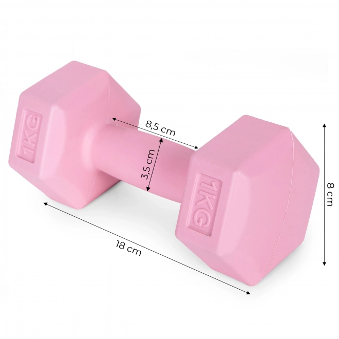 Lyserøde håndvægte 2x1 kg ModernHome