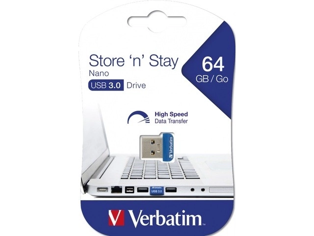 USB flashdrev Verbatim Store 'n' Stay Nano 64GB USB 3.0