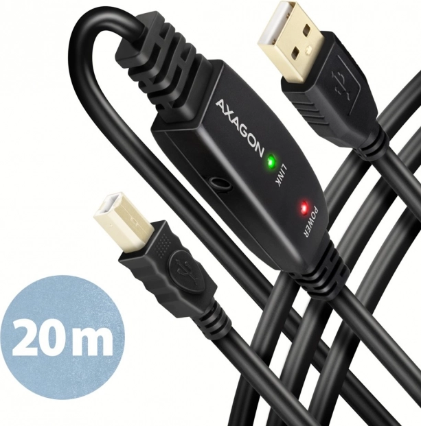 USB 2.0 aktiv kabel AXAGON 20 m