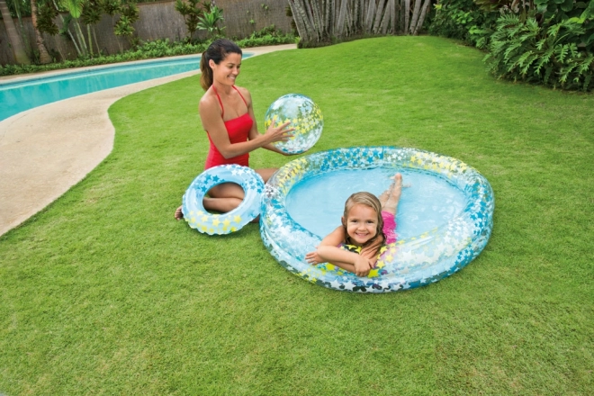 Pool sæt frugt og flamingo