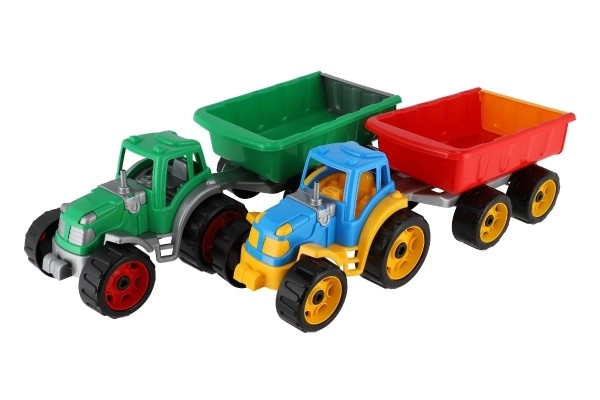 Traktor med anhænger plast 53 cm i fri rullende net