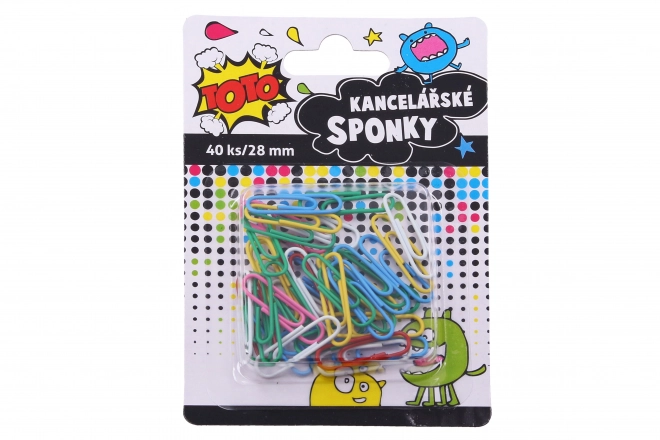 Farvede kontorclips 28 mm