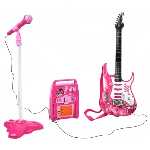 Guitar + mikrofon + forstærker lyserød 22407
