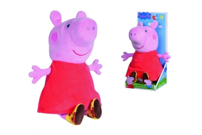Plysbamse Peppa Pig med lyd, 22 cm