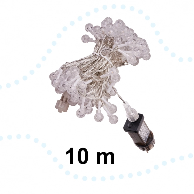 Julebelysning kugler 100 LED, varm hvid, 10m