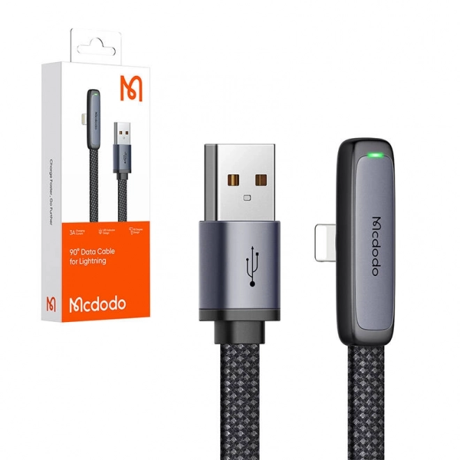 Mcdodo CA-2791 vinklet USB til lynkabel, 1,8 m (sort)