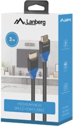 LANBERG HDMI-kabel 2.0 3 m, 4K, fuldt kobber, sort