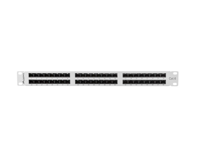Patch panel 48 porte 1U kat.6 grå