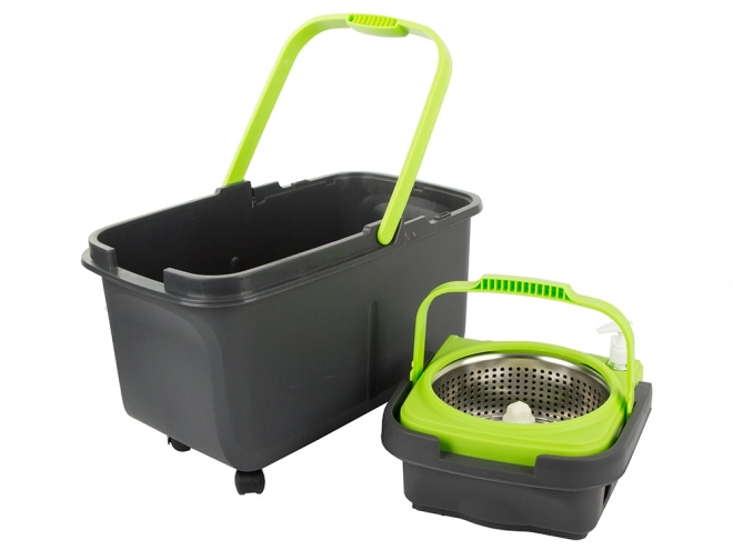 Roterende mop med 2 mikrofiberpuder og doseringsspand