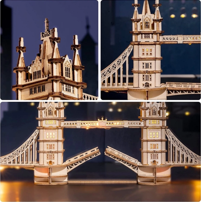 RoboTime træ 3D puslespil bro Tower Bridge lysende