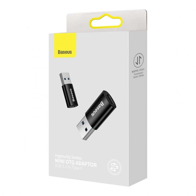 Adapter Baseus USB-A til USB-C – Sort