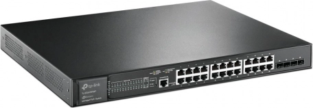 tp-link jetstream sg3428xmp administrerbar gigabit poe+ switch 24× rj45 og 4× sfp+ 10g