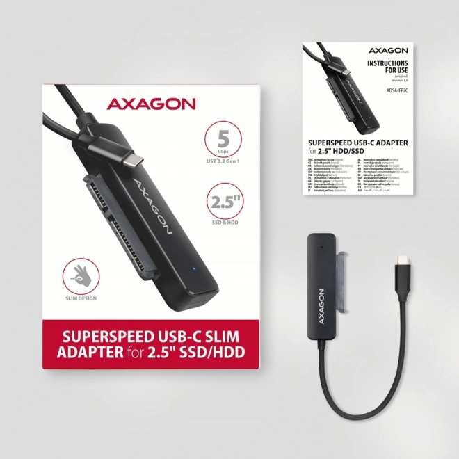 Adapter USB-C til SATA HDD/SSD AXAGON FASTPort2