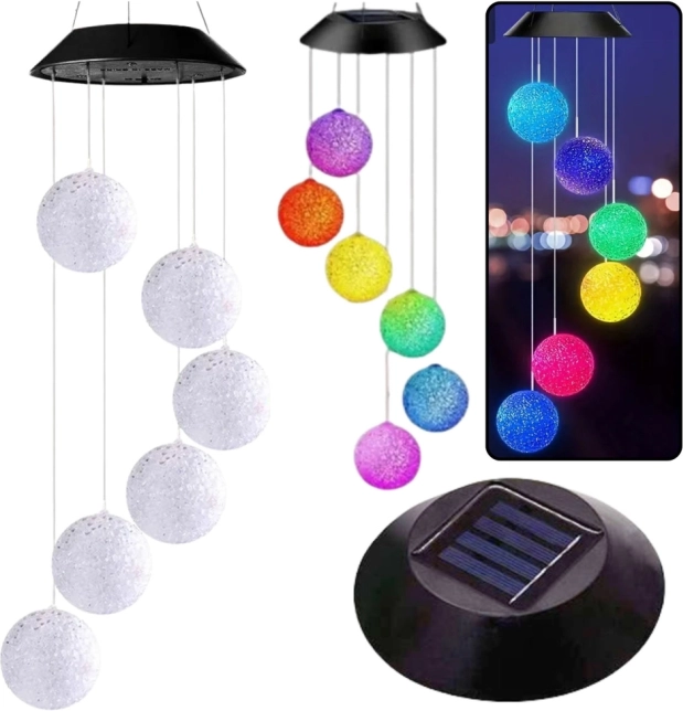 Solcelle-have LED-lamper farvede kugler