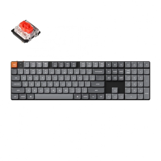 Trådløs lavprofil tastatur Keychron K5 Max med RGB og røde kontakter