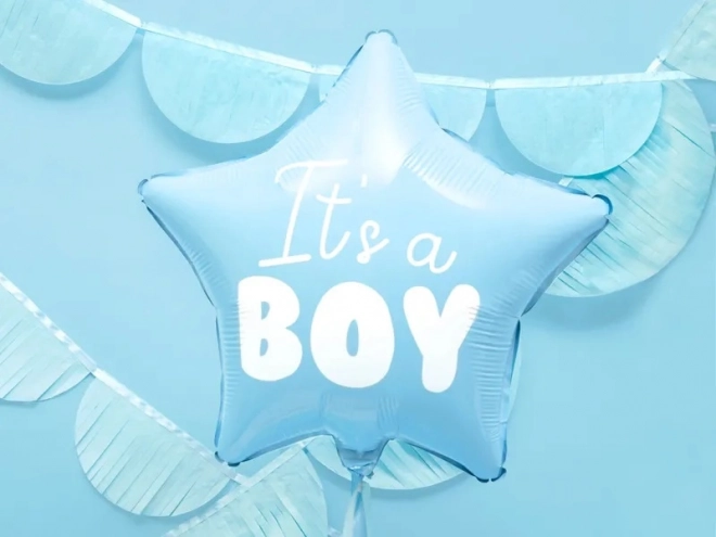 Folieballon stjerne "It's a boy" blå 48 cm