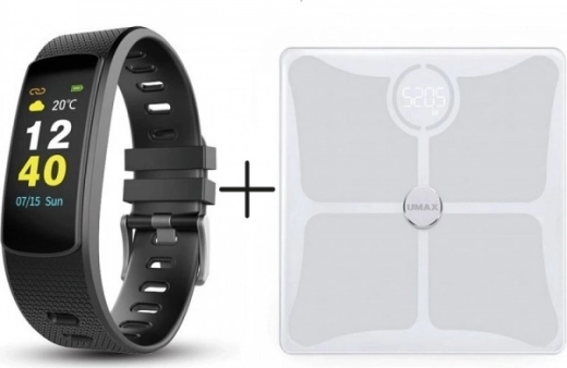umax stay active – smart vægt smart scale us10c + smart armbånd u-band 116hr color