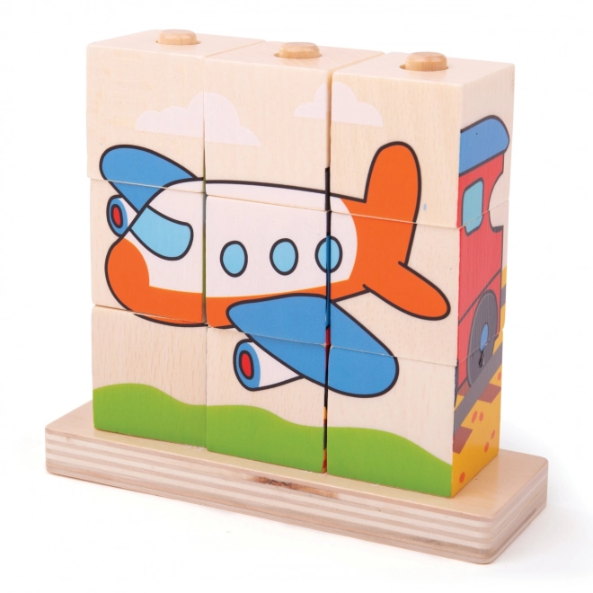 Træpuslespil Bigjigs Baby Transportmidler