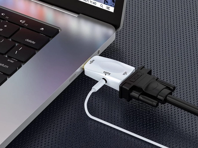 Konverter fra HDMI til VGA med lydudgang