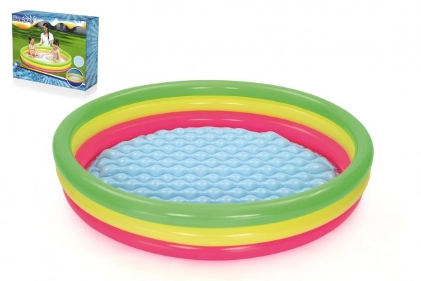 Farverigt oppusteligt babypool 152x30cm i kasse 30x24x7cm 2+