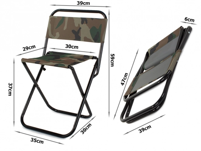 Camping fisker foldestol camo