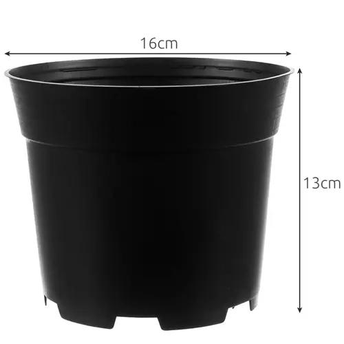 Sæt sorte plastblomsterpotter - 500 stk