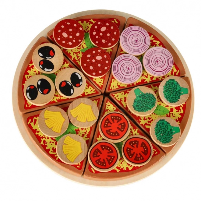 Træsæt Legetøjs Pizza med Tilbehør