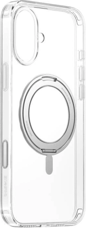 Baseus SkyRing 360° magnetisk etui med stander til iPhone 16, gennemsigtig