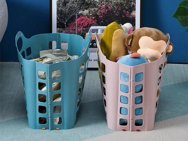 Foldbar plastvasketøjskurv