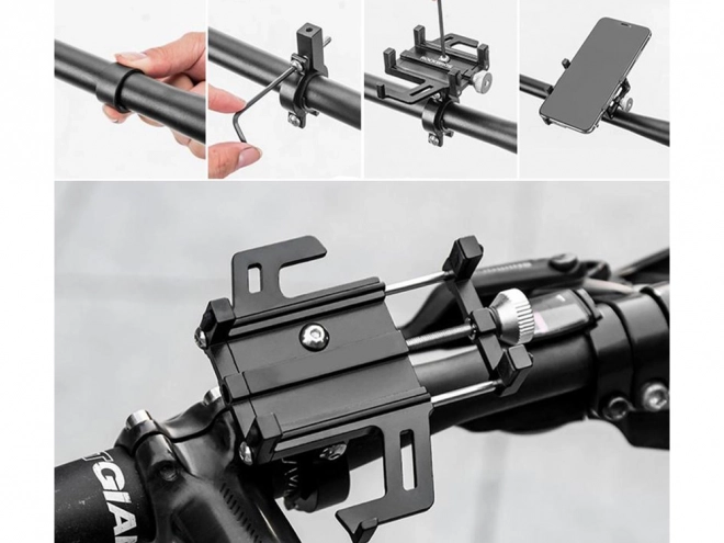 Robust aluminiums telefonholder til cykel