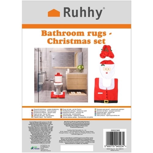 Julebetræk til toilet med tæppe Ruhhy 22360