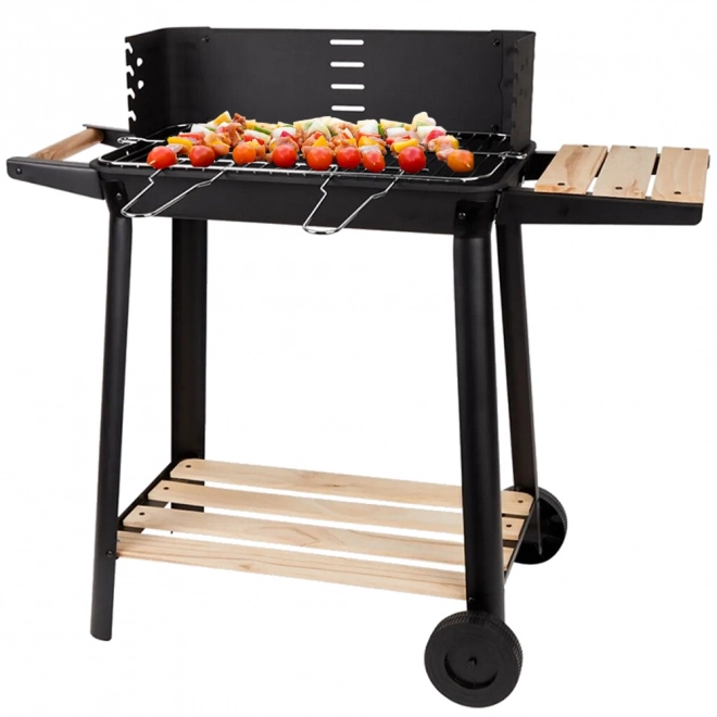 Have transportabel grill til trækul med justerbar rist og hylder