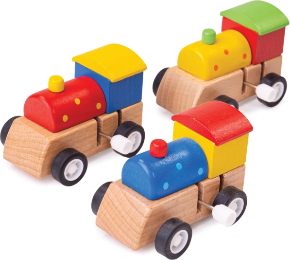 Bigjigs Toys farverig trælokomotiv