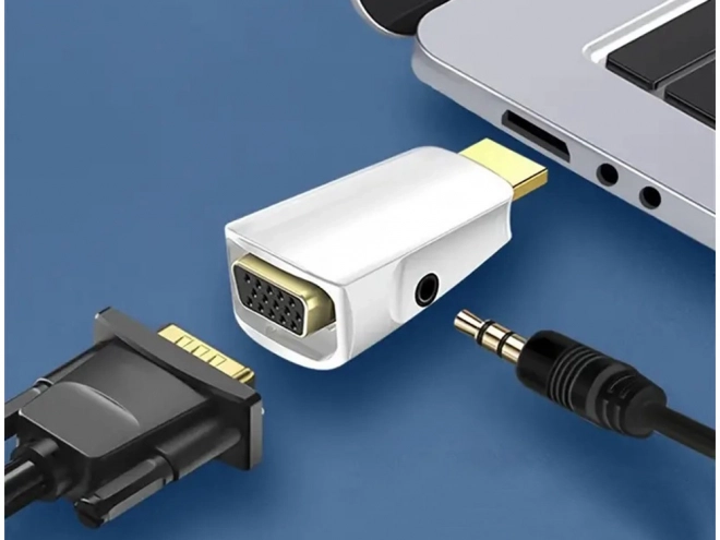 Konverter fra HDMI til VGA med lydudgang
