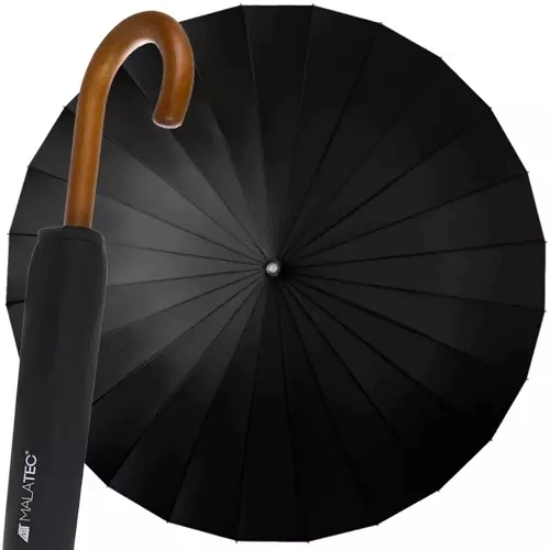 Paraply med 24 ribber - sort