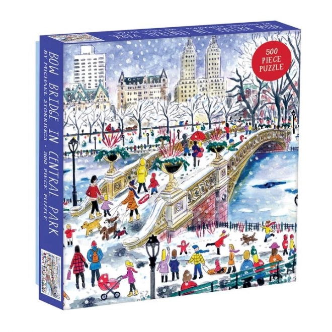 Firkantet puslespil Bow Bridge i Central Park 500 brikker