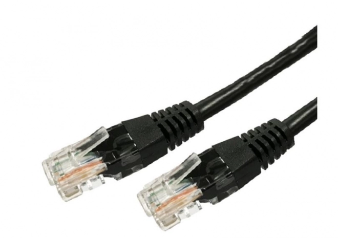 Patchcord-kabel kat.6 RJ45 UTP 3m sort emballage 10 stk