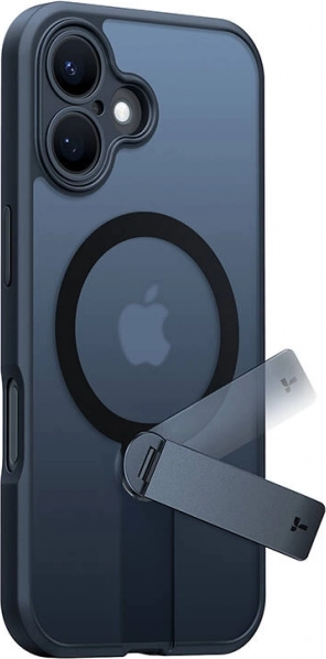 Etui med roterende stativ TORRAS Pstand Spin til iPhone 16, sort