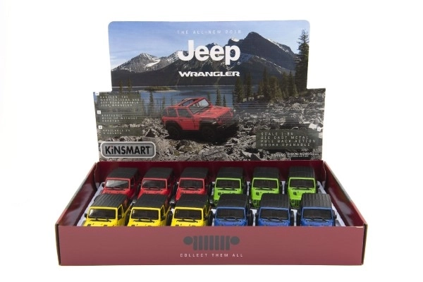 Metalbil Kinsmart Jeep Wrangler 2018 med tilbagespoling 12,5cm