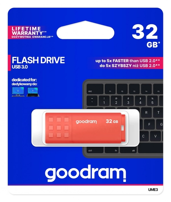USB Flash Disk Goodram 32GB USB 3.0 Rød