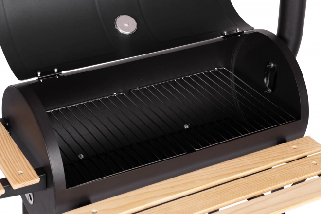Stor havegrill med termometer og skorsten
