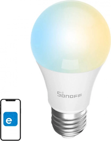 Smart LED Wi‑Fi pære Sonoff E27, 9 W, 806 lm, CCT 2700–6500 K