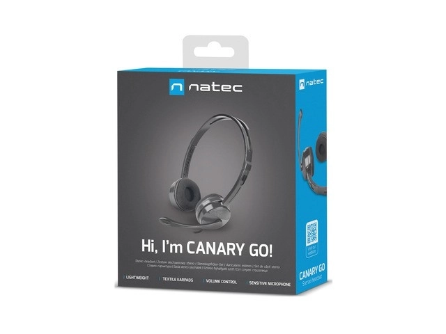 Hovedtelefoner med mikrofon Natec Canary GO sort