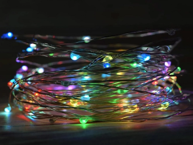 Flerfarvede jule LED-lys med batterier 10m