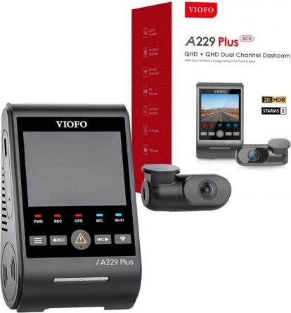 Bilkamera Viofo A229 Plus med 2K‑opløsning og GPS