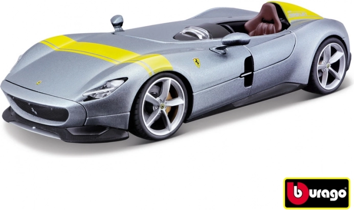 Ferrari Monza SP1 sølv/blå metalmodel 1:24