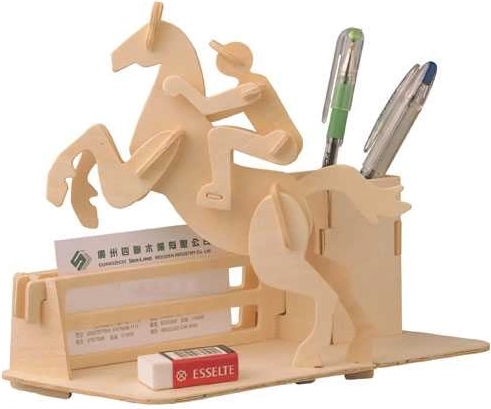 Woodcraft Træ 3D puslespil Blyantholder Væddeløb
